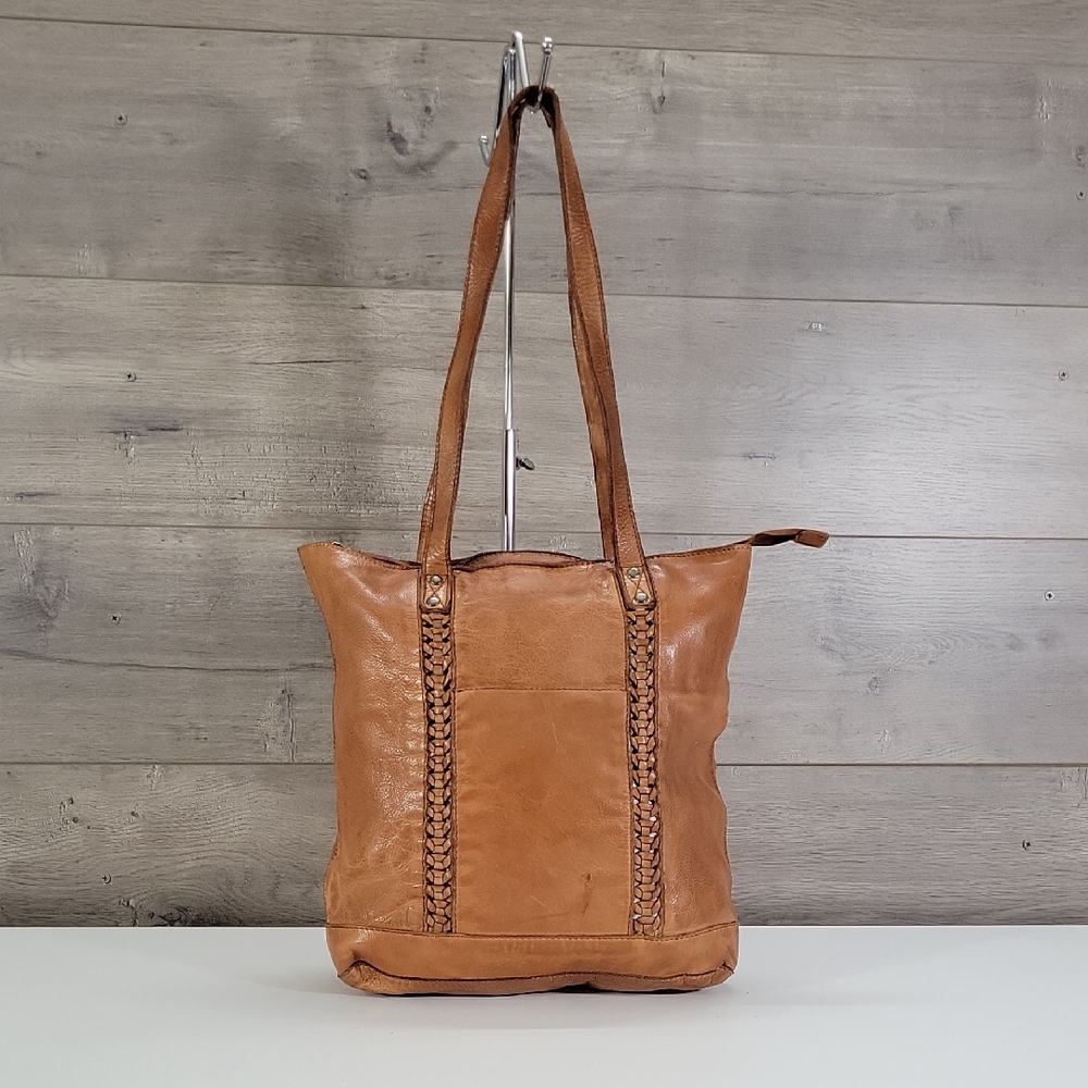 Vilenca Holland for Anthropologie Classic Tan Leather Tote Bag